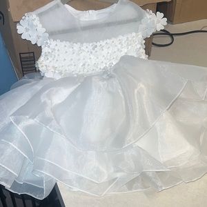 FLOWER GIRL & CHRISTENING SUMMER WHITE DRESSES 2-3Year